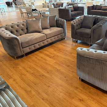 Soffgrupp, 3 del, grå sammet