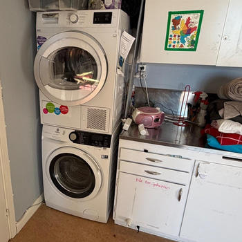 Tvättmaskin och torktumlare, Cylinda TVP 5171 och Husqvarna QW147383, vit