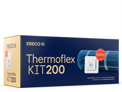 VÄRMEKABEL MATTA INKLUSIVE TERMOSTAT EBECO, THERMOFLEX KIT 200, 1.7 M2