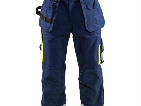 MIDJEBYXA BLÅKLÄDER, MARIN/GUL VARSEL KL 1 STL. C52