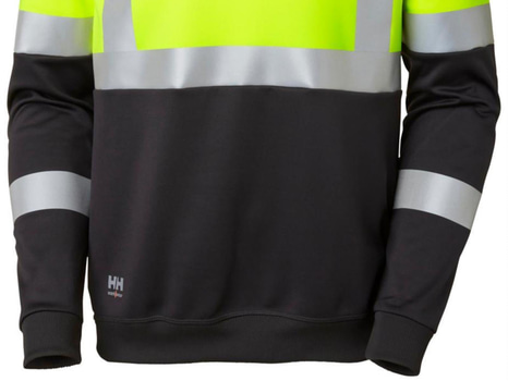 2 ST. SWEATSHIRT HELLY HANSEN, GUL/SVART, VARSEL KL1 ZIP STL. XL