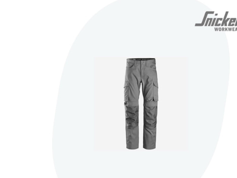 ARBETSBYXA SNICKERS WORKWEAR, 6801, GRÅ, KNÄSKYDDSFICKA STORLEK 100