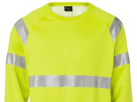 4 ST. SWEATSHIRT TOPSWEDE 169006, VARSEL GUL KL 3 RUNDHALS, STL. S