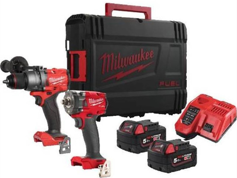 VERKTYGSPAKET MILWAUKEE, POWERPACK, 2 MASKINER, 2 BATTERIER M18 FPP2B3-502X