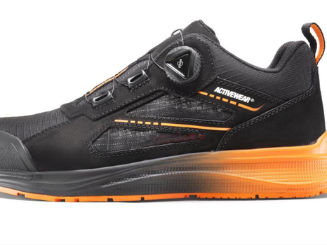 SKYDDSSKO ACTIVEWEAR, CORE 7738, S1PS FITGO SVART/ORANGE, STL. 37