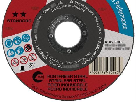 KAPSKIVA TYROLIT STANDARD INOX, 125X1X22.23 A60R-BFS 41 25PCS