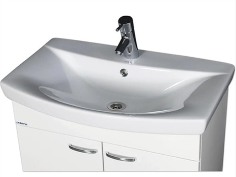 TVÄTTSTÄLL POLARIA CARINA 500 VIT BLANK MED BRÄDDAVLOPP 50X39 CM