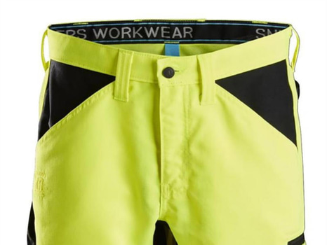 SHORTS SNICKERS 6132 GUL\/SVART, VARSEL KLASS 1 STL. 44