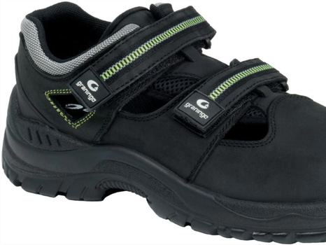 SKYDDSSANDAL GRANINGE 7218, S1P SVART\/GRÖN STL. 45