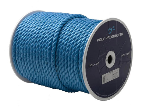 TÅGVIRKE POLY, POLYPROPYLEN 3-SLAGET SPOLE BLÅ 12MMX150M