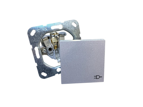 10 ST. ELUTTAG JORDAT MED TÄCKLOCK GIRA, SYSTEM 55 PETSKYDD, ALUMINIUM