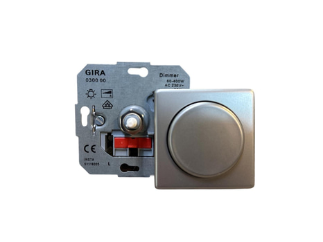 GLÖDLAMPSDIMMER MED TÄCKPLATTA GIRA, E22, ROSTFRITT, 60-400W