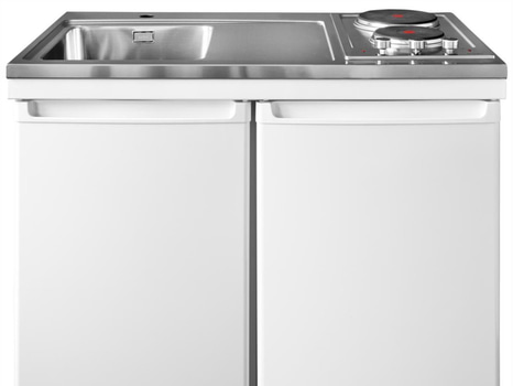 MINIKÖK MED KOKPLATTOR ME, INTRA, PLATTOR TILL HÖGER. OBS: SKADAD KANT HÖGER FRAM, SE BILD.