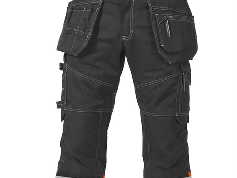 5 st. HANTVERKARBYXA BJÖRNKLÄDER, VARSEL KLASS 1 P\/B SVART\/ORANGE STL. C148