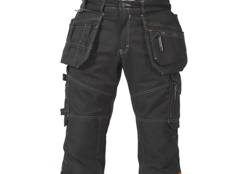 4 st. HANTVERKARBYXA BJÖRNKLÄDER, VARSEL KLASS 1 P\/B SVART\/ORANGE STL. C148