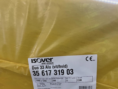 31,5 kvm Isover duo 33 Alu - vit (11 pall)