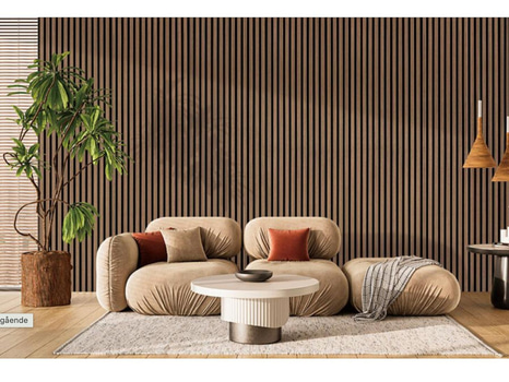 7 ST. AKUSTIKPANELER BAUHAUS, VALNÖT, 2400X520X18 MM