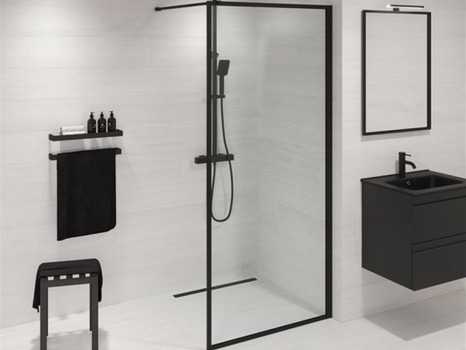 DUSCHVÄGG CAMARGUE FRAME RAK SVART 90CM