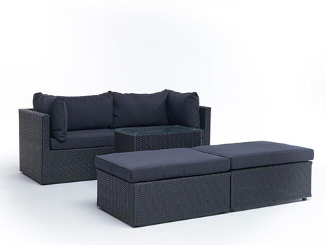 LOUNGEGRUPP SUNFUN ÖREGRUND, SVART, KONSTROTTING, SVART