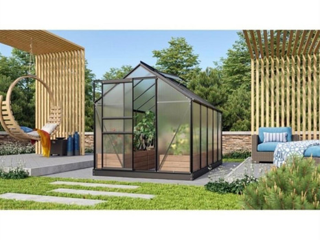 VÄXTHUS VITAVIA VENUS 6200 SVART MED SOCKEL ALU/GLAS 6,2M² - ENDAST RAM