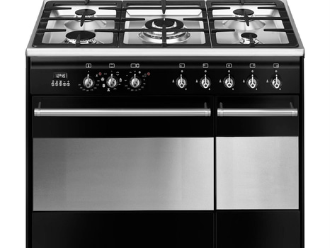 Gasspis Smeg 90x60 cm Elektrisk ugn Svart Classic SCB92MN8