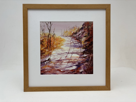 Tavla i ram signerad: "Ferraro 08"