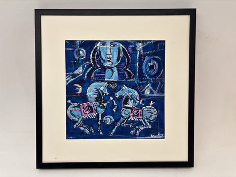 Tavla i ram signerad: ”Wanday”