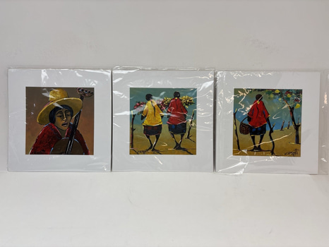 3 st. Tavlor signerade ”Jose Joaquin Ramos” (2021)