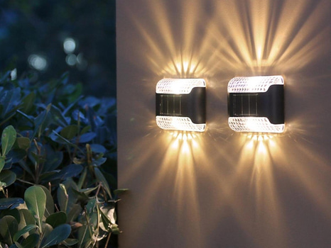 Parti med solcellsdrivna lampor för staket & fasad, totalt 52 st - fri frakt