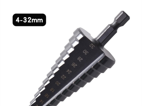 Parti med stegborrar, 4-32mm, kullagerstål, totalt 25 st - fri frakt