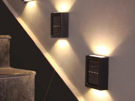 Parti med solcellsdriven fasadbelysning, totalt 22 st - fri frakt