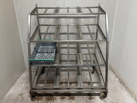 Rullvagn i rostfritt för display