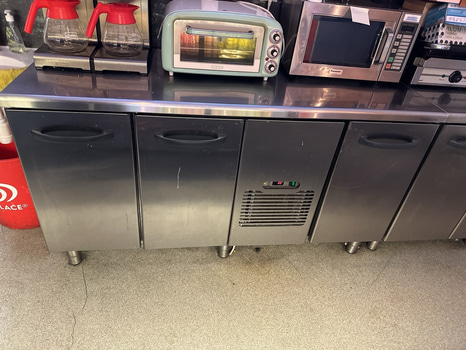 Köksbänk med kylförvaring, rostfri