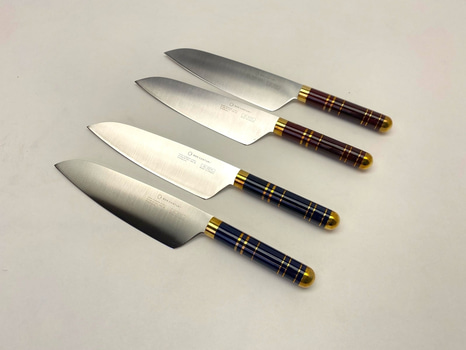 4 st. Kockkniv Bon Centuri Chefs Knife, 20 cm - 2 st. Marine blue och 2 st. Bordeaux red