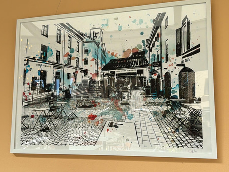 5 st tavlor, Norrköpingsmotiv, 100x70 cm / 150x110 cm