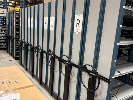 Lagersystem Paternoster, kompaktarkiv, 10 hyllor