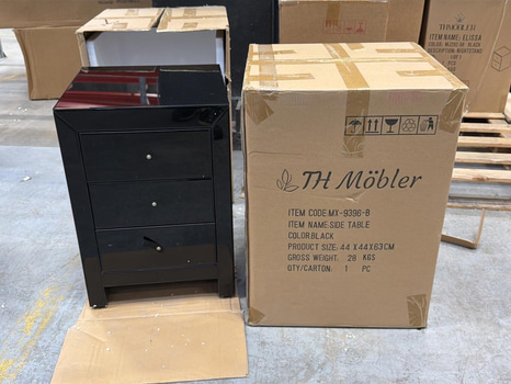 2 st sängbord, blanksvart