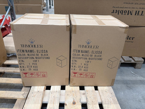 2 st sängbord, svart, Elissa