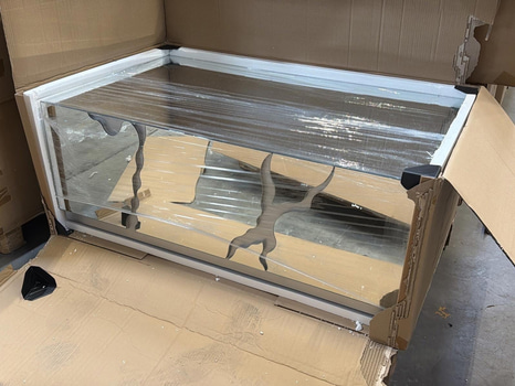 Soffbord i spegelglas/ silver