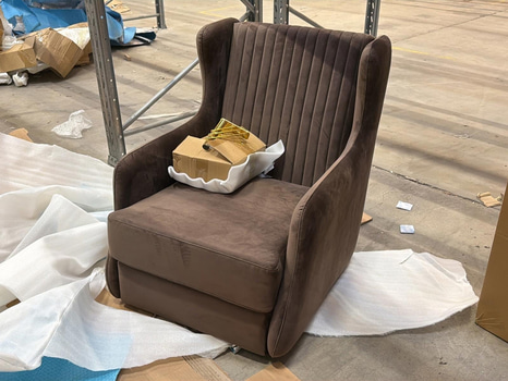 Fåtölj, brun sammet