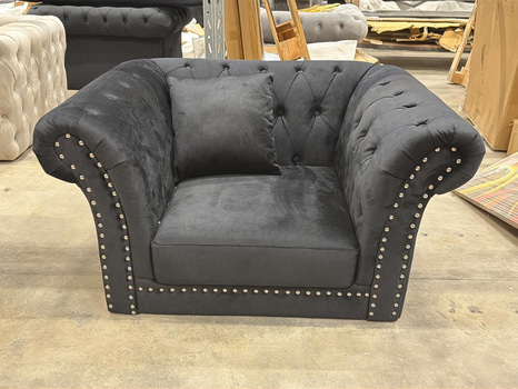 Fåtölj, svart sammet