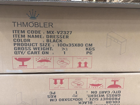 Sminkbord, blanksvart