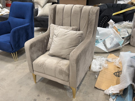 Fåtölj, brun sammet