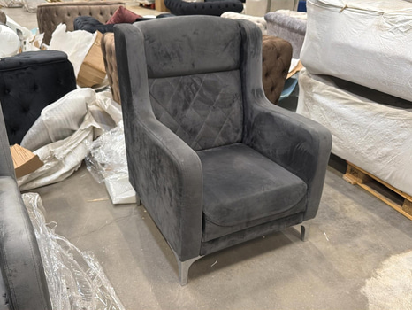 Fåtölj, grå sammet