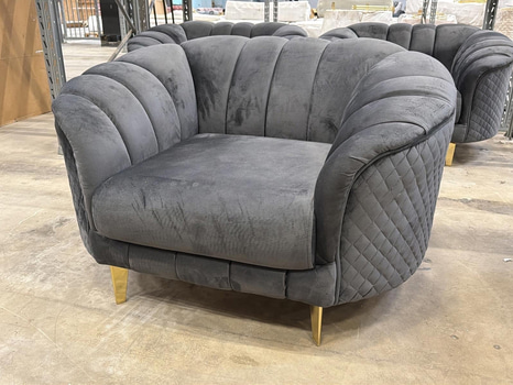 Fåtölj, grå sammet