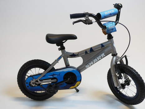 Cykel Shark, BMX, hjul 12 tum, ram 6 tum, silver