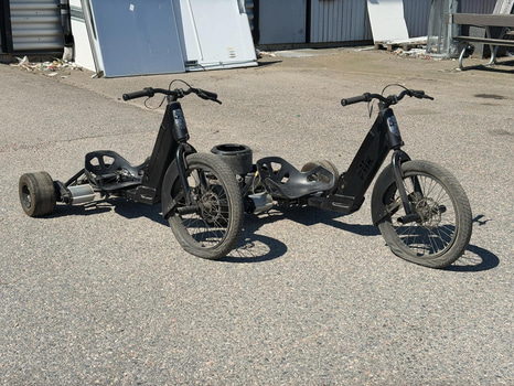 2 st trehjuliga driftcyklar, batteridrivna, FIIK Drifter