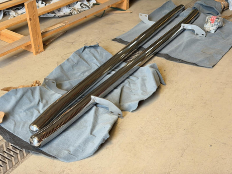 2 st sidesteps, krom, 210 cm