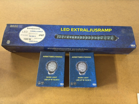 LED-ljusramp samt 2 st worklights, HBA, 3 delar