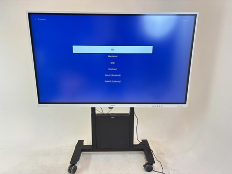 Skärm Samsung Flip, WM85B 85 tum touchskärm inkl. TV-ställ på hjul